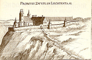 Propstei Zwettl, Kupferstich von Georg Matthäus Vischer, aus: Topographia Archiducatus Austriae Inferioris Modernae, 1672